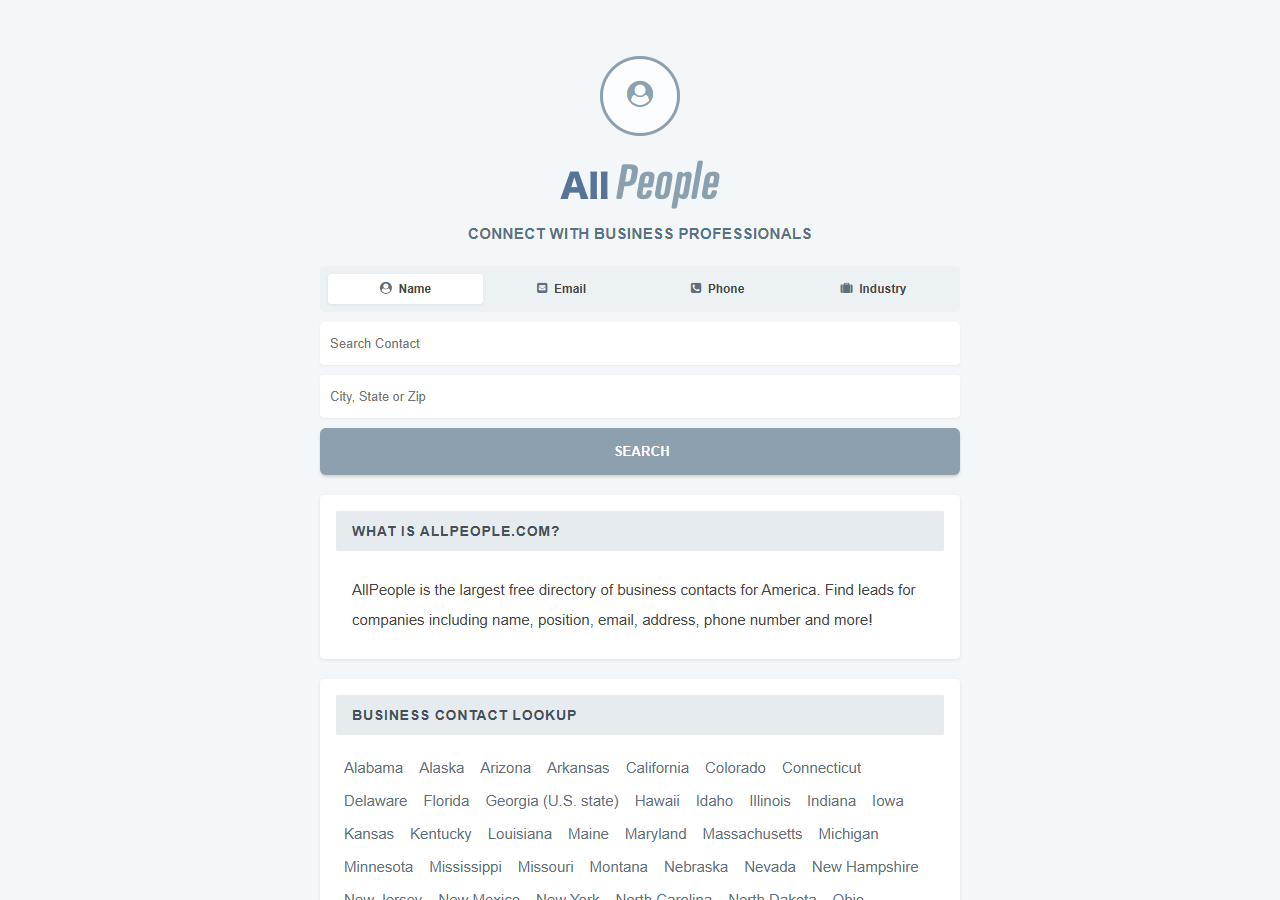 AllPeople opt-out step 1 screenshot