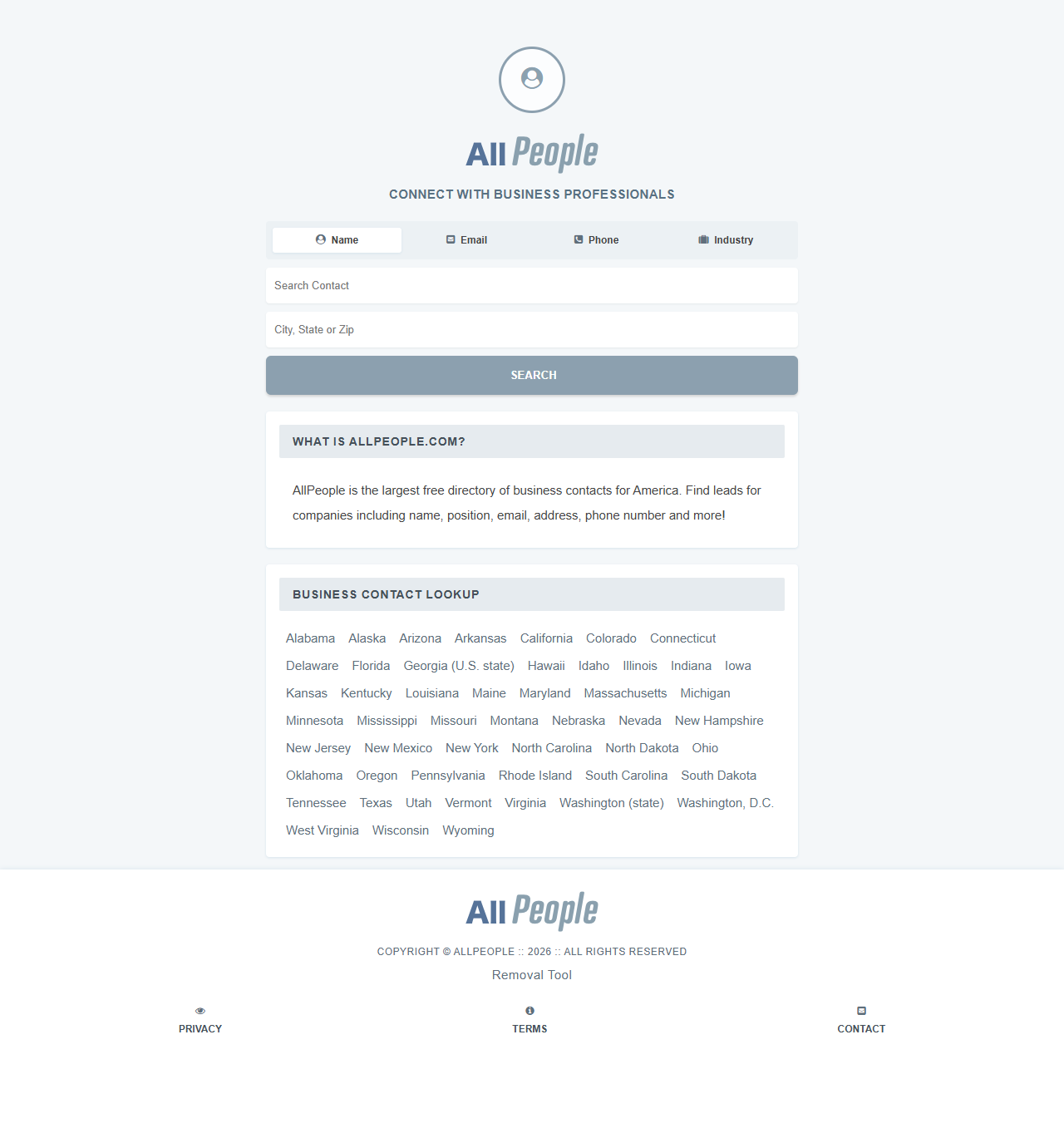 AllPeople opt-out step 3 screenshot