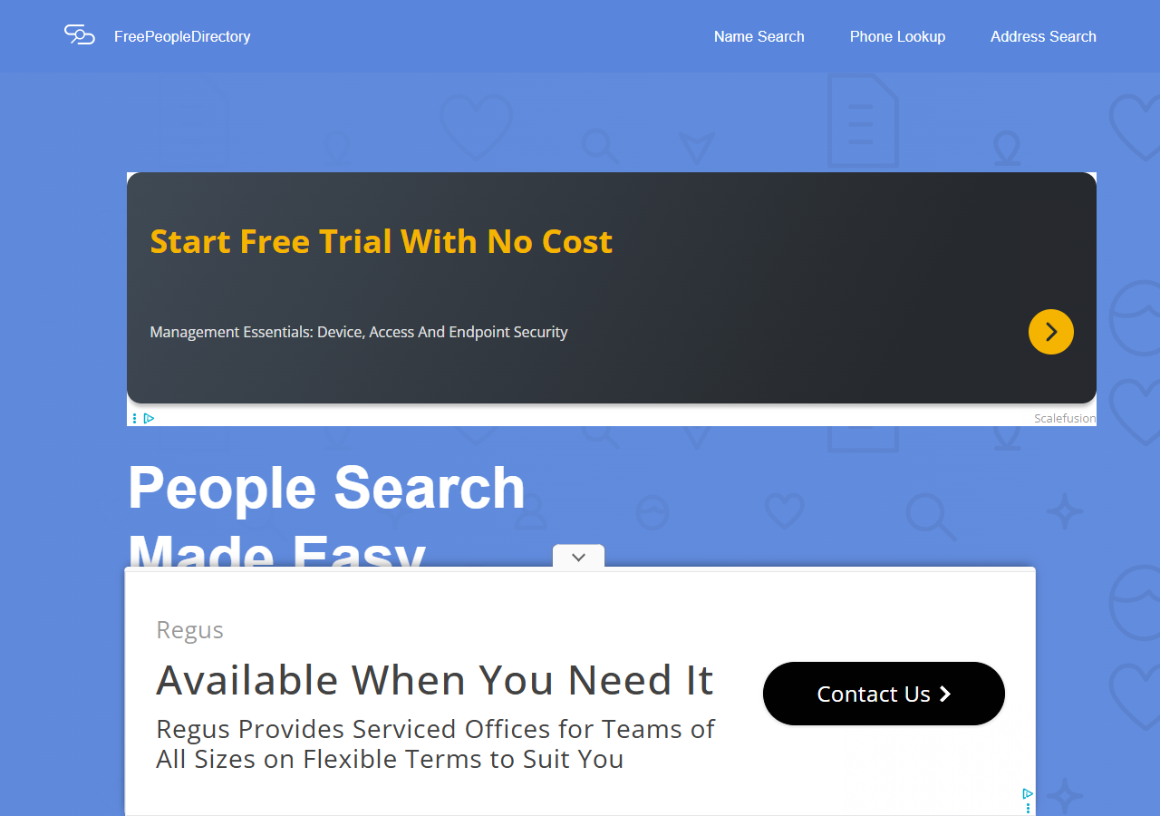 FreePeopleDirectory opt-out step 1 screenshot