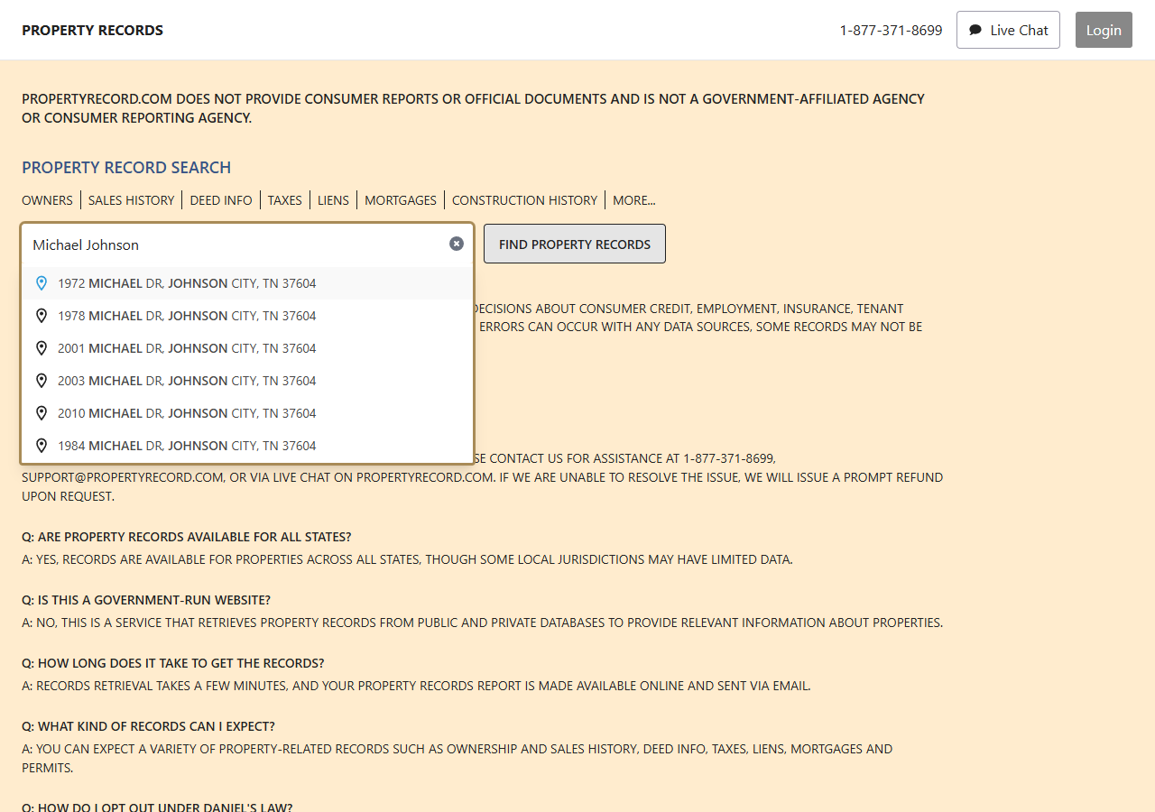 PropertyRecord opt-out step 2 screenshot