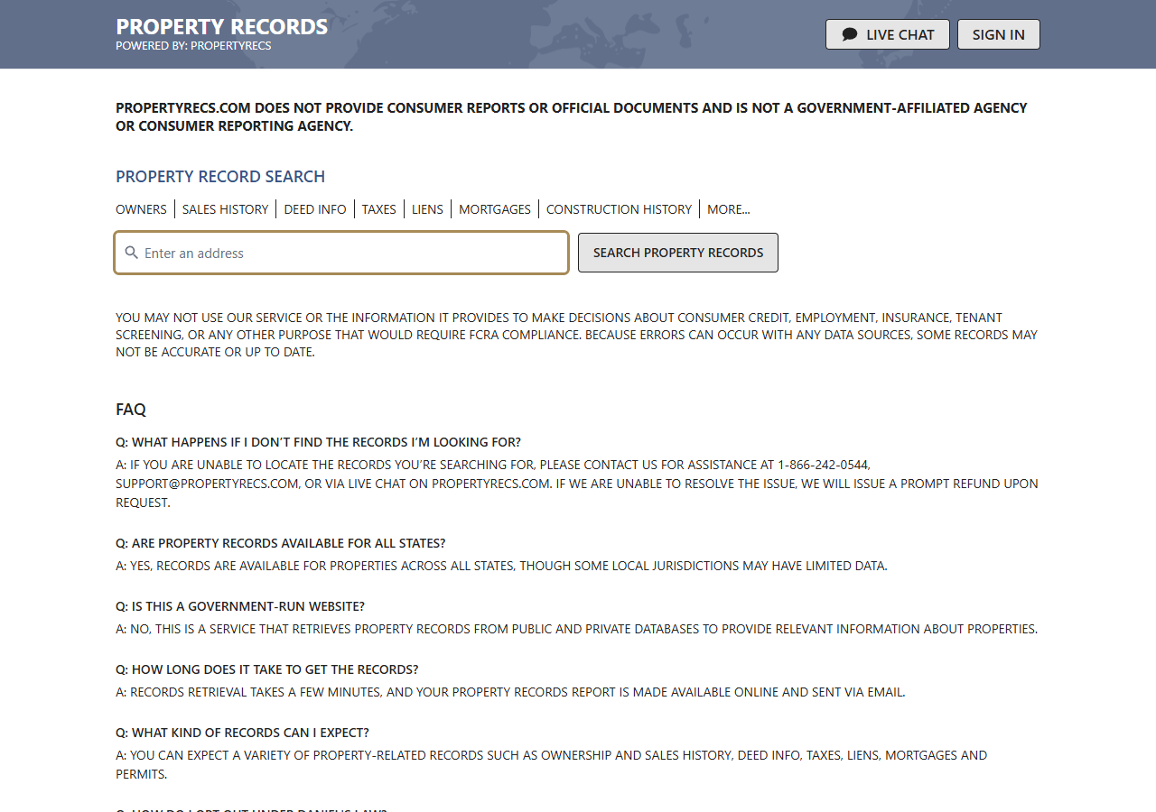PropertyRecs opt-out step 1 screenshot