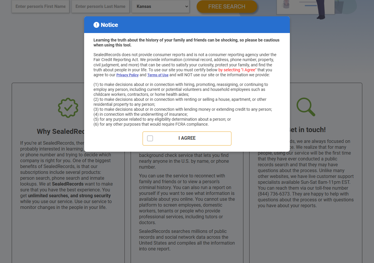 SealedRecords opt-out step 2 screenshot