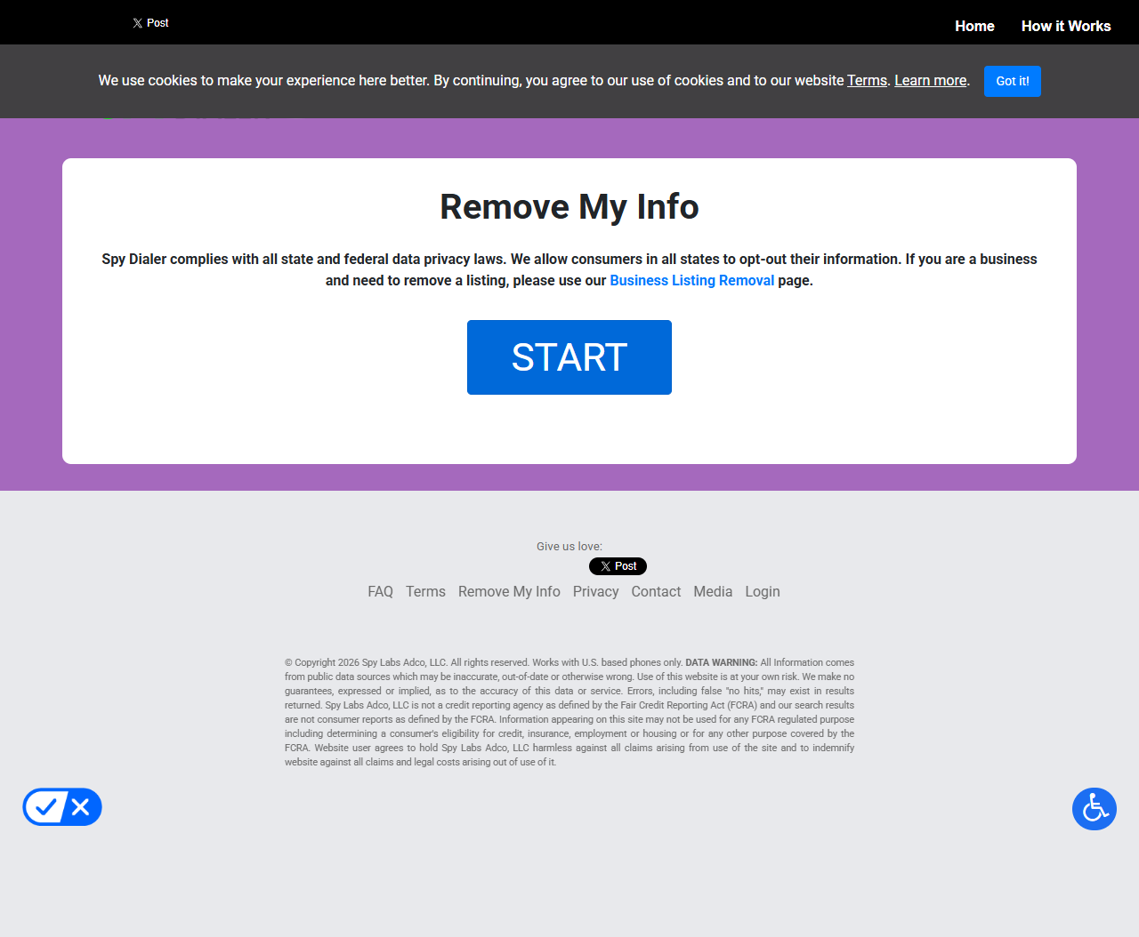 SpyDialer opt-out step 3 screenshot